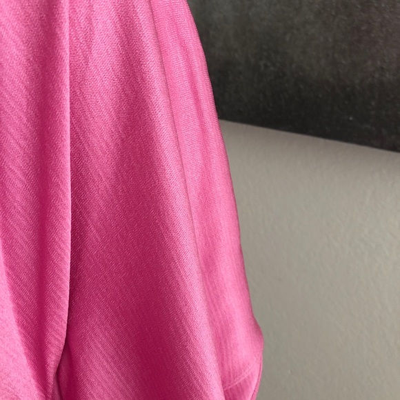 Trina Turk Pink Crepe One Shoulder Ruffle Dress - Picture 4 of 9